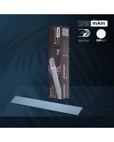 Disposable papmAm files for straight nail file Staleks Pro Exclusive 22, 240 grit (50 pcs)